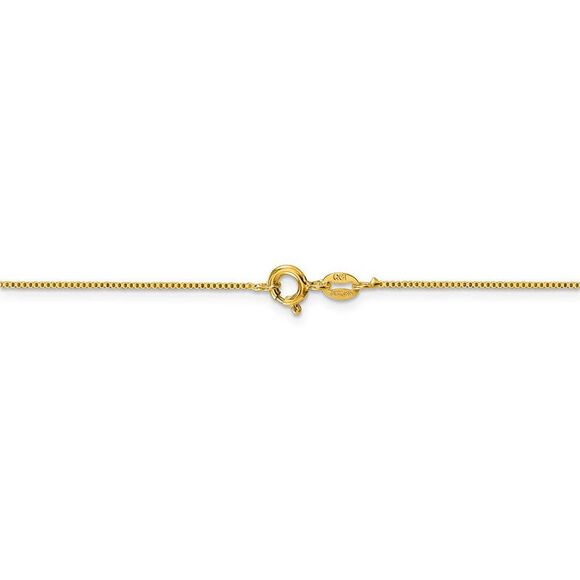 0.8mm Gold Tone Plated Sterling Silver Solid Box Chain Necklace, 18 In - Picture 2 of 6